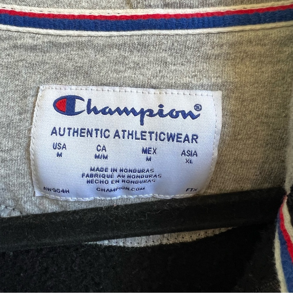 Champion Black Full Zip Hooded Powerblend Fleece Hoodie Jacket Men’s Size Medium - Picture 4 of 5